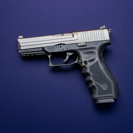 (handgun showcase) <lora:54_handgun_showcase:1.1>
Navy blue background,
high quality, professional, highres, amazing, dramatic,
(Lavender fields and soft sunset hues:0.5),