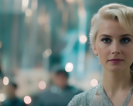 portrait of elsa from frozen, cinemahelper, bokeh background, anamorphic, depth of field, sharp focus
