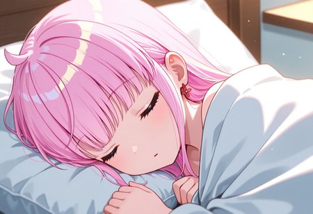 masterpiece, best quality, 32k, high resolution, absurdres, kazairo kotone, sleeping, long hair, hair down