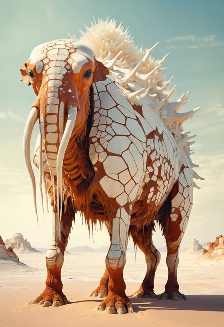 white desert oasis, salty earth, hyper detailed,  rusty, striking, animalistic, bite-sized, by Floris van Schooten  and by richard avedon, famous artwork inspired by (beeple:1.3) and (cliff nielsen:1.4), crystalline, fractal art, fantasy style, this peculiar life form, the "inquisitive plerkblortz" hides in the gnarling dense crystal jungles of the puffalorpled exoplanet "gazorpazorp secundus", covered in a metallic exoskeleton it ambushes its prey with (long crystalline appendages:1.4), dark, shadows, black, shadow hues, highly artistic, highly painterly, harmonic colors, expressive, ultimate aesthetic level, visible brushstrokes, masterclass artistry, vibrant energy, apocalyptic mood, atmospheric haze and dense fog, strong winds,  highly aesthetic, otherworldly, limited palette,  faded colors, washed out colors, extremely dark, extremely low key lighting, dark shadows, perfect composition, full panoramic shot