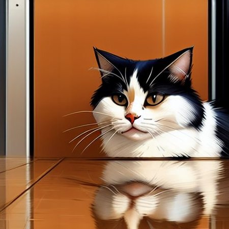cat on a  train, highly detailed