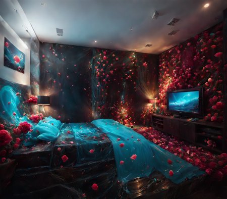 photorealistic,hyperrealistic,photoreal,interior, <lora:betmd:1.1>,roses,radiant,masterpiece ,<lora:paintmgc:0.8>,colorful paint,paintmgc,fantasy, <lora:darkfantasystyle-step00000300:0.4>,cinematic,vivid,blossoming,radiant,betmd,drkfntasy
