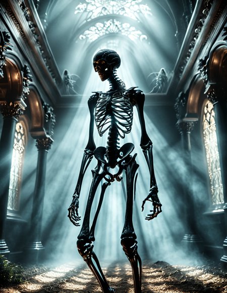 monsterlora, horror (theme), skeleton,cinematiclora,Cinematic Lighting, Dramatic lighting, high contrast, detailed shadows, high-resolution, emotional, harmonious, vignette, highly detailed, high budget, bokeh, cinemascope, moody, epic, gorgeous, film grain, grainy, monsterlora, horror (theme), skeleton, intricate detail, detailed, cinematic, epic, dramatic ambient illuminated, background, full color, perfect, sharp focus, light shining, artistic, symmetry, innocent, divine, pure, beautiful, attractive, pretty, enchanted, deep aesthetic, inspired, rich clear professional, modern, trendy, creative, extremely sleek, novel, atmosphere
