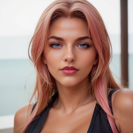score_9, score_8_up, score_7_up, BREAK, source_real, raw, photo, amateur, realism,35mm photo,flash photo, highly detailed, portrait,  face photo, detailed skin, depth of field, detailed face,  colorful, vivid colors, volumetric lighting,detailed eyes,
1 girl
<lora:IngridXL_3224:1> Ingrid,mature female, dark skinned female, pink hair, long hair, hair intakes, slender, thin, 
<lora:sdxl_lightning_4step_lora:0.8>