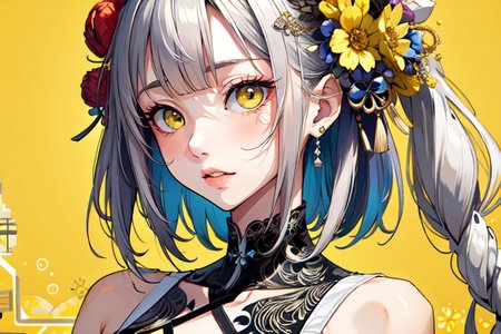 highly insanely detailed, masterpiece, top quality, best quality, highres, 4k, 8k, RAW photo, (very aesthetic, beautiful and aesthetic),  
(code_style,codestyle),japanese text,(sympattern,geometric pattern),doodle pattern,symbolic patterns,geometric pattern wallpaper,colorful,vignette,Doodle,vibrant, 
<lora:CodeStyle (half generic class)_564920:0.3>, 
(1girl:1.3), 1other, 
(pure yellow background,transparent background:1.2),âââ