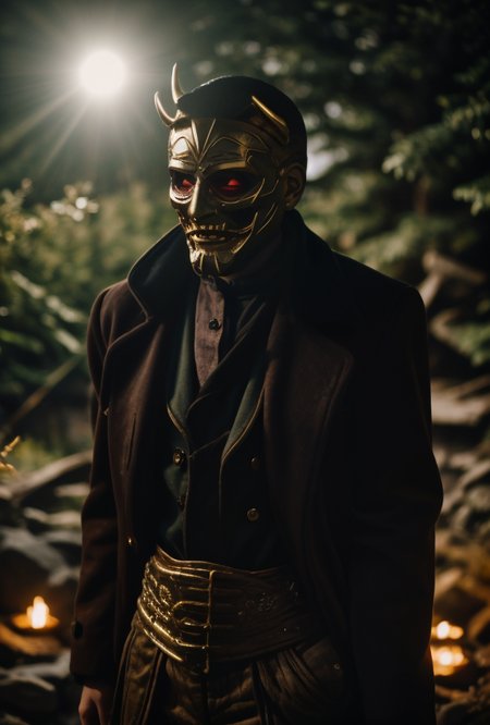 (Saturn Mars putple yellow red blue colors)(Intricately hand carved and hand painted total war Mask made of [wood | bone | clay | iron | glass] on mask ((without  hair ))((with gold and diamonds horns))stand on ritual stained worn marble alter)(69 years to create)(dusk evil hant4d ghoulish forest in background)(royal  religious  illumimist cult treasure)(deep esoteric qlipoth metaphysical meaning)(Architectural Digest photo spotlight) <lora:epiC35mm:0.8> epiC35mm
 <lora:HDhelper:0.6> 
<lora:LCM_1-5:0.7> 
<lora:Saturation:1.3>  
 <lora:EmotionSliders:3>  
<lora:up-down_lighting:-0.8> 
<lora:back-front_lighting:-1.1>
