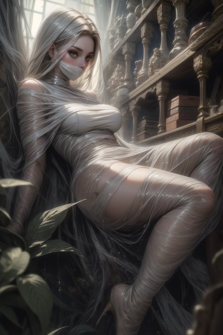 <lora:spider_web_v0.3:1.0>
1girl, silk, cocoon, spider web, suspension,, masterpiece, best quality, highly detailed