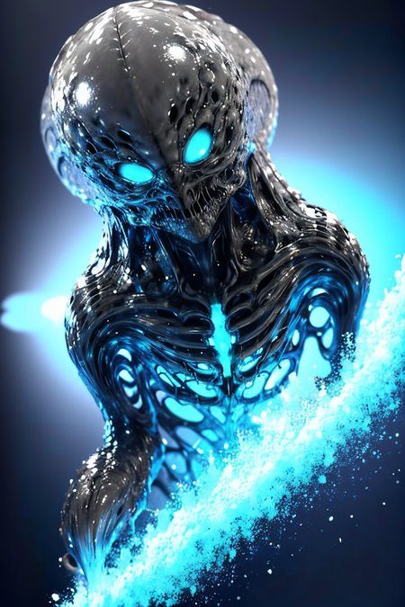 A gelatinous, amorphous creature that constantly shifts and changes shape. It lacks distinct features but has a mesmerizing, swirling internal glow. (Realisitc:1.5) alien woman monster, breasts, <lora:EdobMonsterFemale2_v1.0:0.8>