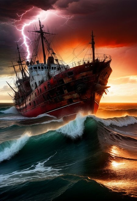 Double exposure, Close-up face, a Tornado, empty shipwreck ,lightning and thunder under water, lightning hitting the water illuminating and backlighting, deep red sun on the horizon , by Minjae Lee, Carne Griffiths, Emily Kell, Steve McCurry, Geoffroy Thoorens, Aaron Horkey, Jordan Grimmer, Greg Rutkowski, amazing depth, double exposure, surreal, intricately detailed, bokeh,  perfect balanced, deep fine borders, artistic photorealism , smooth,  great masterwork by Suiras  <lora:add-detail-xl:2>  <lora:Double_Exposure:0.5>