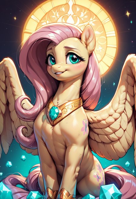 core_9, score_8_up, score_7_up, score_5_up, Fluttershy seraphim, pony, antro, wings with eyes, attention to the wings, divine presence, ethereal glow, heavenly light, highly detailed, vibrant colors, realistic textures, intricate details, high definition, ultra realistic textures, best rendering quality, mystical creature with hundreds of eyes and wings