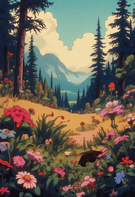 Wildflowers  A digital artwork in the style of cknc,