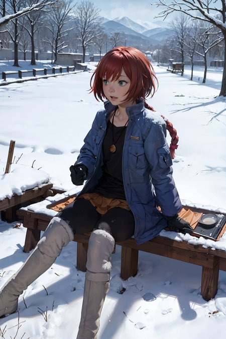 masterpiece, best quality,1girl,solo,snow,