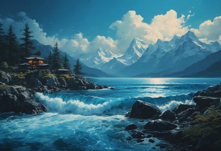 (((Bright Blue))). highly detailed and hyper realistic photo, by Alena Aenami , by Archibald Thorburn , by Daniele Afferni , limited dark palette, unusual dark colors, faded colors, atmospheric haze, highly dramatic cinematic lighting, film grain,  professional, excellent composition, finest details, maximized details, ultimate detail level, masterpiece, best quality