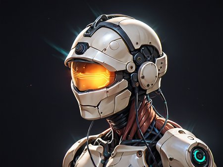 score_9, score_8_up, score_7_up,score_6_up, score_5_up, score_4_up,source_photo,photorealistic, BREAK  <lora:gits95environment:0.6>,
gits95, , cable, solo, wire, science fiction, 1boy, male focus, black background, robot, mechanical parts, helmet