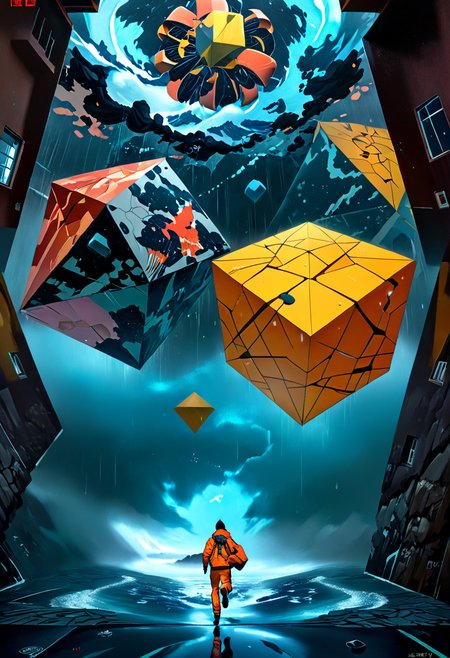 (masterpiece:1.5), (masterpiece), (best quality), feeling like you've got no place to run,  i can be your shelter til it's done. we can make this last forever, so please don't stop the rain <lora:Shinkai_style:0.55> Shinkaistyle <lora:d4lixl:0.55> d4lixl <lora:AbSynth:0.75> absynth, geometric, fluid dynamics, liquid physics <lora:Escher_SDXL:0.55> art by escher, escher <lora:PsychadelicChaosWorldMorphXL:0.55> PsychadelicChaos, psychadelic, masterful composition, dynamic volumetric lighting, ray_tracing, reflection, <lora:MJ52:0.45> <lora:MJ52_v2.0:0.65>