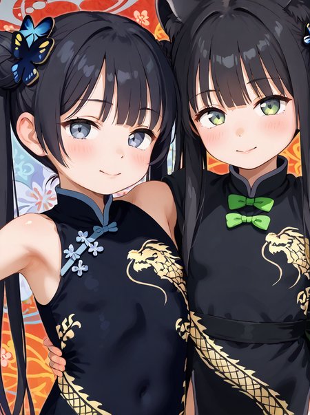 detailed background, shiny skin, posing, rating safe, 
<lora:chipokan.pony:1>,
chipokan,  
 <lora:shunkoki.pony:1>,
shun, kisaki, 2girls,  
upper body,