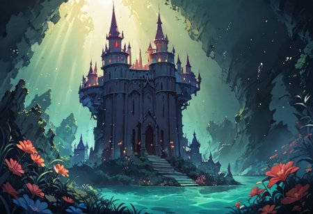 <lora:Kenva:1.0> score_9,score_8_up, score_7_up  knva, halftone effect, epic composition, masterpiece, underwater scenery,  (elegant water dragon  guarding the sunken ruined castle), exotic underwater flora and fauna luminescence glowing in the dark, very aesthetic, dramatic lighting, volumetric lighting, ultra sharp, best quality