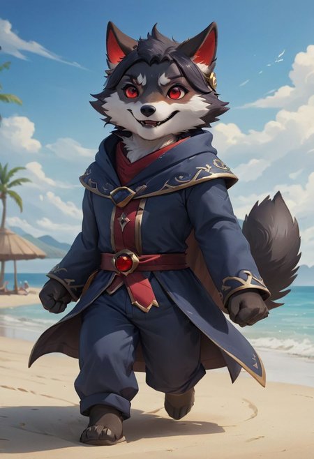 furry wolf, gray wolf, chibi, with red eyes,  beach,
pants or shorts, furry body
full-length frontal view, flight phase during running, legs above the ground, wind blowing the cloak, fast running,
Hyperrealistic art high-quality portrait flat matte drawing of a cute Nendoroid and cartoon style, anime flat style, thick drawing, medium close-up", (solo:1.2), photorealistic:1.5, 8k, texture skin, realistic skin, detailed skin, highest detailed, extreme detailed, 8k wallpaper, colorful, (dark magic), ring with the stone, (intricate details), (hyperdetailed), 8k hdr, high detailed, lot of details, high quality, soft cinematic light, atmospheric perspective (focus on), color Ink wash painting, Extremely high-resolution details, photographic, realism pushed to extreme, fine texture, incredibly lifelike, two people, two children