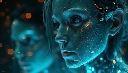 Yuri Shwedoff
woman (cyborg:1.35) by Tony Conrad ,Biopunk, , shallow depth of field, vignette, (Fiber optic light painting) (Fujicolor Superia X-TRA 400:) (Light tracing) (Dramatic lighting)