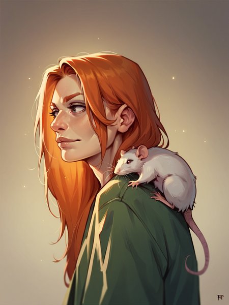 score_9, score_8_up, score_7_up, score_6_up, score_5_up,  <lora:onshoulderXLP:0.7> on shoulder, solo, rat, 1girl, ginger hair
