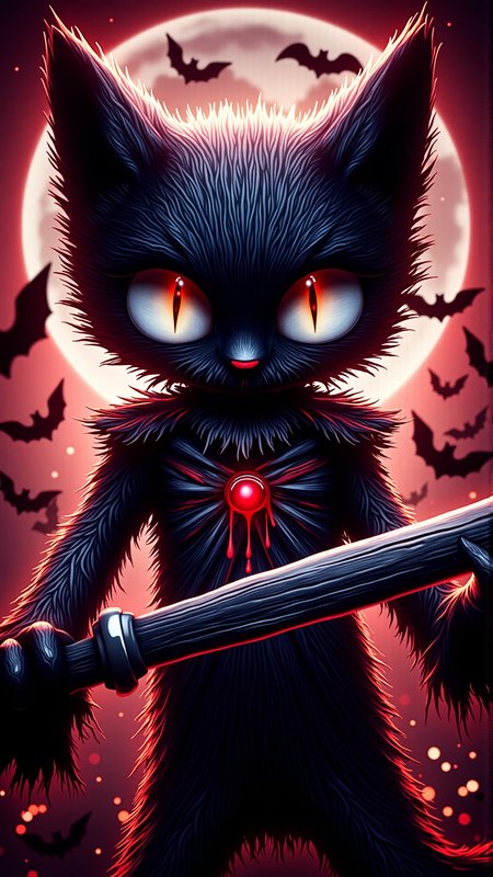 A realistic photo of a halloween painting of nyancat,, 4 k, award - winning, by artgerm, by justin cheung, by terry dodson, by makoto shinkai, trending on artstation<lora:DarkmosphericFlux:0.9>
