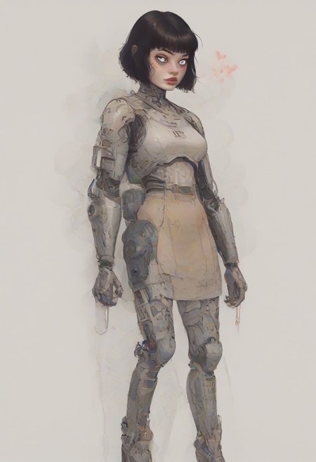 score_9,score_8_up,score_7_up,score_6_up,score_5_up,score_4_up, full body, tomie kawakami, standing in lost city, solo,female focus,looking at the spectator,(Heart-shaped face, dark blue eyes, plump lips, short bob-cut dark brown hair, 5'6", 125 lbs, medium breasts, narrow waist, slender figure, a star tattoo on the ankle, pale skin, angular jawline, and slightly upturned nose.:1.3),(A gold lace bra paired with a black puffy mini skirt, and finished with bold gold high heels on a platform, featuring exquisite lace designs and a skirt made of rich velvet fabric, providing a luxurious and captivating look.:1.3),(plain contrasting background:1.3),(full-length:1.5),hands,Perfect hand,Perfect feet,Perfect eyes,cyb0rg,science fiction,cable,mechanical parts, stunted dark city background , horror, scary city,<lora:feet v3:1>,<lora:hand 4:1>,<lora:PerfectEyesXL:1>,zPDXL2,zPDXLpg,<lora:cyb0rgXLP:0.8>,<lora:add-detail-xl:1>,<lora:DP-Pony:1>,p33rs,<lora:incase-ilff-v3-4:0.2>,