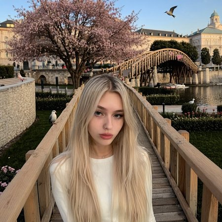 <lora:whylolycry:1>  <lora:NoobV065sHyperDmd:0.8> whylolycry, long hair,  high definition, detailed eyes, cheery tree, city, wooden bridge, pink flowers, gardens, birds.