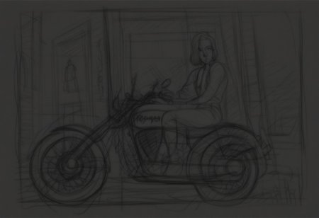 android 18, andy18, raw sketch line art,