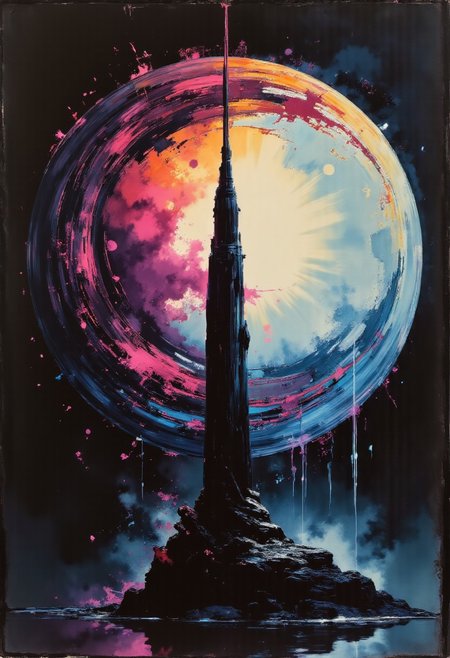 detailed photorealistic image, holographic glitched projection forming a rough shape of a woman in front of twinned obelisk forming a circle warp portal to another dimension, in a jungle, night, dark contrast ,(oil painting), in (ukiyo-e style:0.8), (by Edgar Degas:1.1), (by Pierre-Auguste Renoir:0.7), (by Claude Monet), (by Vincent Van Gough:1.2) ,  directional lighting, masterpiece, perfect composition, <lora:ARTifacts:0.8> , gl1tchc0re, glitch, abstract glitch,