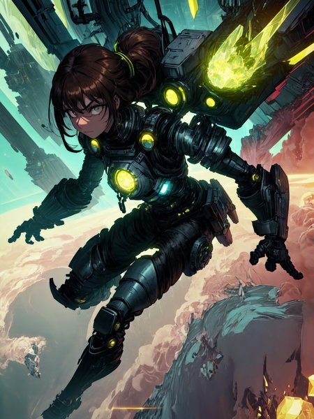 <lora:add_detail:0.25>, (1girl, solo, adult female, mature female), <lora:detailed_eyes:1>, <lora:concept_goodHands:1>, brown hair, layered hair, grey eyes, 
<lora:style_uraniumTech_(uraniumtech--radiation--scifi--nuclear--transparent):0.9>, uraniumtech power armor, scifi, radiation armor, (uraniumtech armor, nuclear armor), glowing armor, uraniumtech jetpack, flying, in the air, bent legs, jet propulsion, uraniumtech crystals,