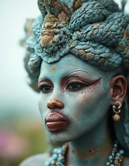 The Samoan goddess of Fertility with eyes that change shape, shifting from round to slitted to triangular with every glance, <lora:FluxDFaeTasticDetails:0.7>, <lora:Sinfully_Stylish_.02_for_FLUX:0.7>,  <lora:jj_Flux:1>