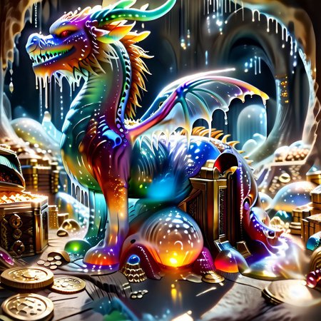 1dragon, highly detailed blue dragon, blue dragon made out of slime, scaly blue slime dragon, slime dragon with red eyes, blue slime dragon laying in its hoard, blue slime dragon with wings, dragon wings, 
multi-colored gems made out of slime, in a room of treasure made out of slime,  gold coins and bars made out of slime, wood-like treasure chest made out of slime, wood-colored slime chest, individual coins made out of slime, gold slime coins, piles of coins, 
treasure-room, treasure, treasure chest, gemstone, coins, gold bars, gold pile, 
everything made of slime, No simple background,
((translucent slime)), ((transparent slime)), (bioluminescent slime), sl1m3, slime, ais-blmn, watce, je11y, thickwater, great lighting, ral-lava, even lighting, no bright spots,