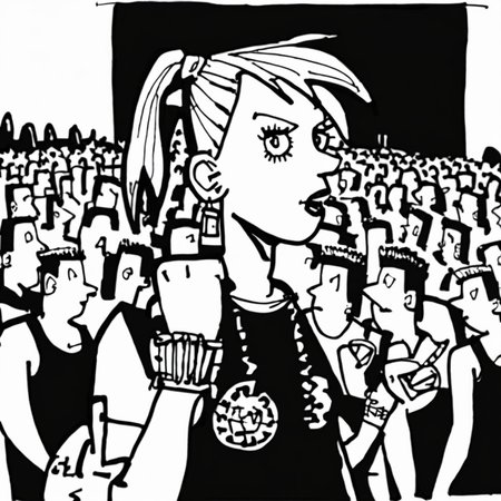 drawix19 punk girl at a concert<lora:drawix19:1>