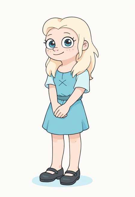 score_9, score_8_up, Tiabeanie, cute, girl, freckles, pale blonde hair, full body, digital art, highly detailed, zPDXL
