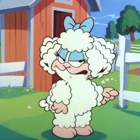 score_9,score_8,score_7,source_furry,
<solo:2.5>,
<1girl:1.5>,
lanolin_sheep, lanolin_us_acres, sheep girl, furry female, official art, official style,
lanolin_sheep, lanolin_us_acres, sheep girl, furry female, white hair, solo, outdoors, bow, grass, open mouth, 1girl, sheep, official art, official style,
 <lora:Lanolin_Sheep_US_Acres:1>