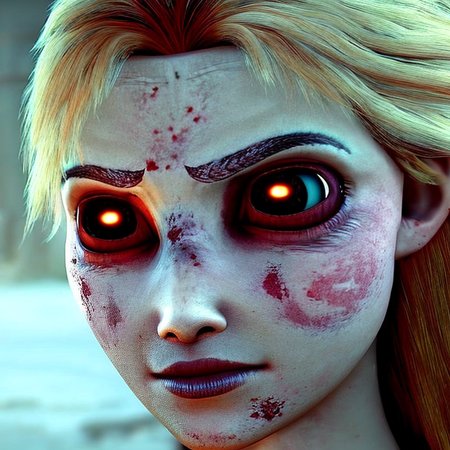 beautiful face of Anna from frozen, volumetric lighting, magical, ScaryMonstersV2