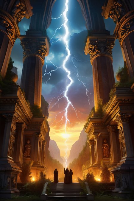 lightning-birthed obsidian cities, architectural wonders displaying atmospheric pressure frescoes in planetary core galleries, ancient forest canopies filtering molten gold sunset rays through veils of glowing pollen storms, their roots entwining runestone monoliths where stone-carved deities weep sap, cinematic view, epic sky, detailed, concept art, low angle, high detail, warm lighting, volumetric, godrays, vivid, beautiful, trending on artstation, by jordan grimmer, huge scene, grass, art greg rutkowski,
 <lora:detailed_notrigger:0.7>, <lora:add-detail-xl:0.3>, oil painting art style from Renaissance period, masterful composition, Renaissance mood, renaissance oil painting, brush strokes, Baroque art style, dynamic composition, dramatic lighting, rich colors, intricate details, professional-grade execution, captures the grandeur and theatricality of the Baroque period