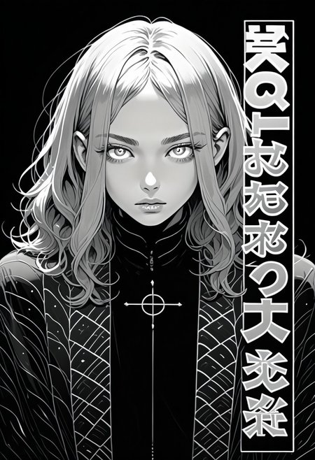 score_9, score_8_up. score_7_up, grayscale, monochrome, manga style manga page black background cover, comic panels, best quality, very aesthetic, speech bubbles