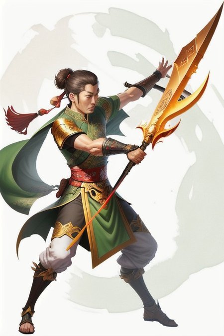 Guan Dao - A type of Chinese polearm that featured a large blade shaped like a crescent moon.
Realistic looking weapon, MagicItem_v1,