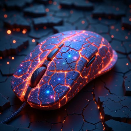 (glowing galaxy cracks), mouse