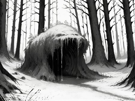 score_9, score_8_up, score_7_up, score_6_up, score_5_up,  <lora:NxhqtXLP:1> nxhqt, monochrome, forest,