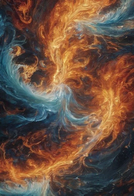 extremely detailed, swirling elements, (earth, water, fire, air), sharp focus,