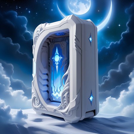 ethereal fantasy concept art of  
computer case, made of white Resin, WhiteMold, 3d mold
. magnificent, celestial, ethereal, painterly, epic, majestic, magical, fantasy art, cover art, dreamy