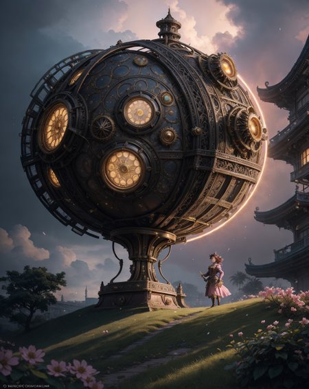 Art Nouveau style Vaporwave: (80s retro aesthetics), (palm tree silhouettes), (pink-purple gradients), (glitch art)Cherry blossom tunnels in Kyoto, petals snowing onto mossy stones, Nano-arm transformation countering dropships with macro focus shift,Monsoon: Mammatus pouches sagging under rain-swollen bellies of nimbus,
hyperrealistic surrealism,ultra-detailed,intricate textures,luminous colors,cinematic lighting,dramatic perspective,volumetric atmosphere,8k UHD,sharp focus, professional color grading,1girl,A proliferation of ferromagnetic sunflowers tracking solar flares ,roe deer barking alarm,
<lora:extremely_detailed:0.8> extremely detailed,
<lora:DetailMaximizer:0.7>,
<lora:offset_0.2:0.5>,
<lora:add-detail-xl:0.3>,
<lora:aidmaMJ6.1_v0.5_2:0.3> aidmamj6.1,
<lora:Consistency Corrector XL:0.6>,
 style-empire,
 <lora:SteamPunkNoireAI:0.3> steampunknoireai,, Baroque art style, dynamic composition, dramatic lighting, rich colors, intricate details, professional-grade execution, captures the grandeur and theatricality of the Baroque period, Steampunk art style, Victorian-era aesthetics, steam-powered machinery, brass and gears, fantastical inventions, retro-futuristic adventure . elegant, decorative, curvilinear forms, nature-inspired, ornate, detailed, Dieselpunk art style, retro-futuristic, industrial aesthetics, mechanical marvels, alternative history, gritty and dystopian atmosphere
