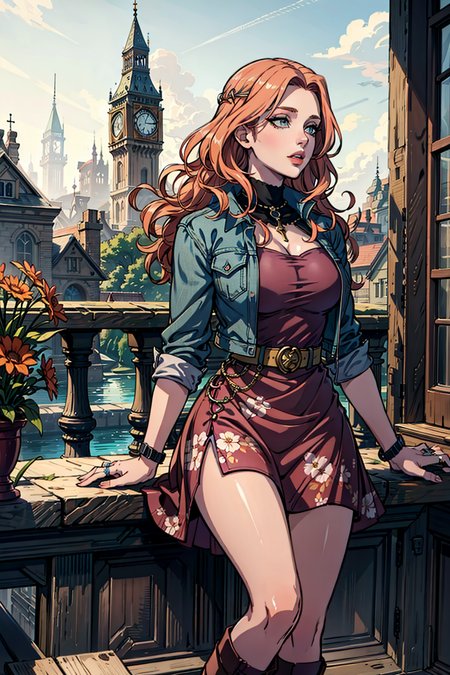 school, 1girl, solo,
BREAK
EPefCornelia, <lora:EPefCornelia-000007:0.7>, (Cropped denim jacket, floral dress, ankle boots, woven belt, statement ring:1.3)
BREAK
(masterpiece:1.5), illustration, 4k, 8k, natural lighting