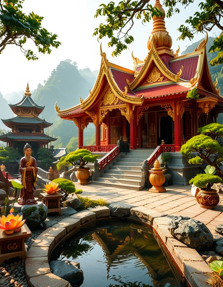 Buddhist temple background