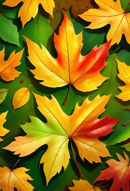 masterpiece, ultra HD, ultra detailed, ultra realist, hyperkraximalism, midjourneyv6.1, a pile of autumns color leaves, leaf, many leaves,green_leaf, autumn_leaf, yellow_leaf, orange_leaf, red_leaf, brown_leaf, light_effect