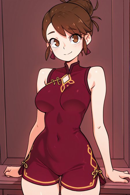 masterpiece, best quality, medium breasts, (curvy),  ,,, BREAK, zzGloria, brown hair, brown eyes, <lora:GloriaPokemonIXL:1.0>,BREAK,  smile, looking at viewer, cowboy shot,    ,<lora:TobiaswhellerIXL:1.0>,