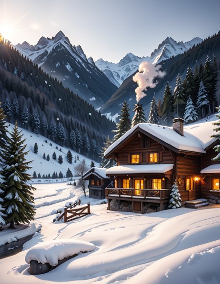 winter scene in the Tyrol pony