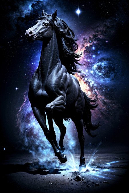 (cosmic black horse), universe, nebula, star cluster, galaxy, starry sky,(giant eyes)  <lora:SyFyEye1_v1.0:0.5>  <lora:EdobHorse_v1.0:0.5>